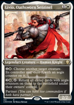 (551/361) Magic The Gathering Commander Legends: Extras Single: Livio, Oathsworn Sentinel Holo Rare