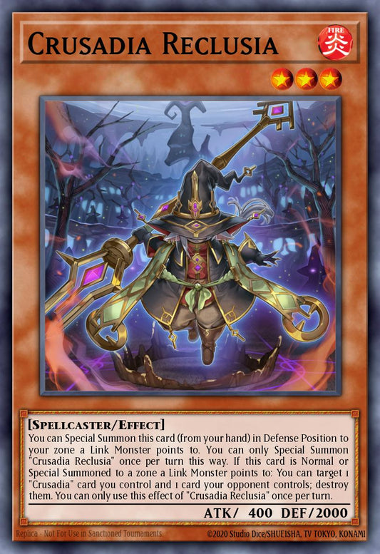 (077) YuGiOh TCG MP19: 2019 Gold Sarcophagus Tin Mega Pack Single: Crusadia Reclusia  Ultra Rare