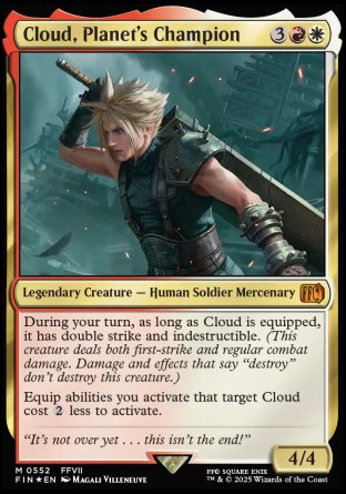 (552) Magic The Gathering Magic: The Gathering - FINAL FANTASY: Extras Single: Cloud, Planet's Champion (V.2)  Mythic