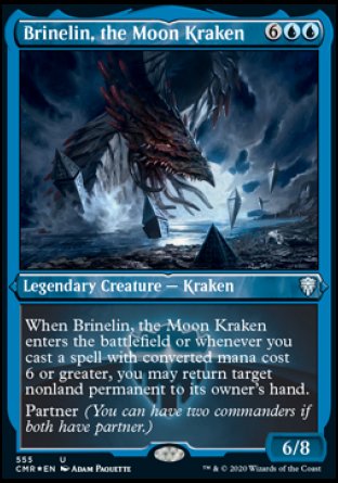 (555/361) Magic The Gathering Commander Legends: Extras Single: Brinelin, the Moon Kraken Holo Uncommon