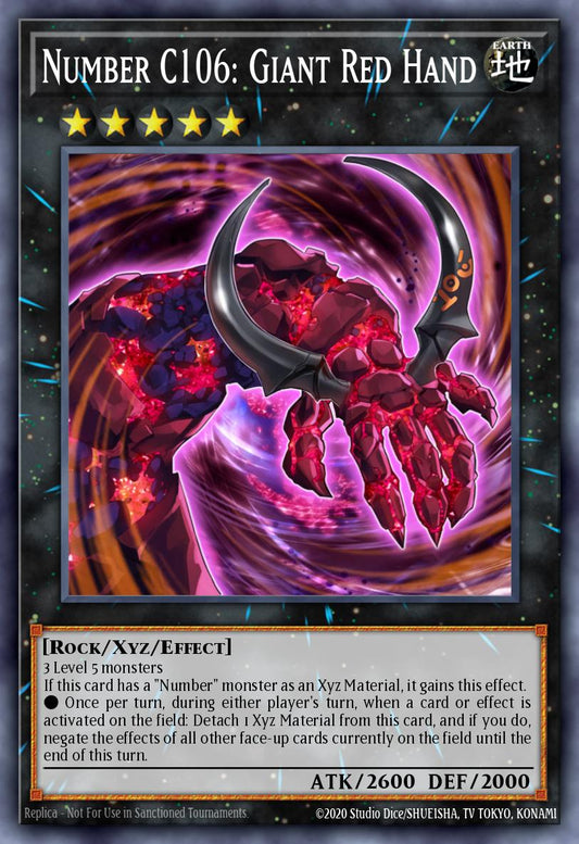 (051) YuGiOh TCG DLCS: Dragons of Legend: The Complete Series Single: Number C106: Giant Red Hand  Common