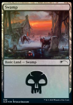 (558) Magic The Gathering Secret Lair Drop Series Single: Swamp (V.9) Holo Land