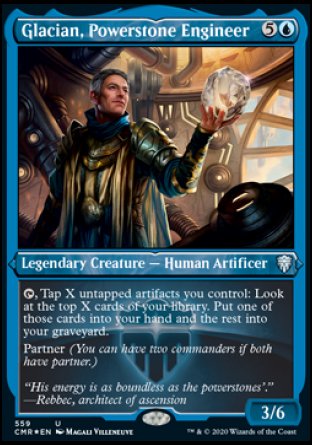 (559/361) Magic The Gathering Commander Legends: Extras Single: Glacian, Powerstone Engineer Holo Uncommon
