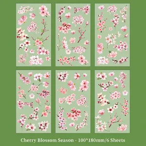 Vintage Floral Stickers: Cherry Blossom Season