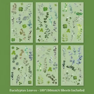 Vintage Floral Stickers: Eucalyptus Leaves
