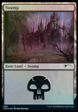 (562) Magic The Gathering Secret Lair Drop Series Single: Swamp (V.13) Holo Land