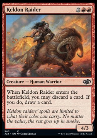 (563) Magic The Gathering Jumpstart 2022 Single: Keldon Raider  Common