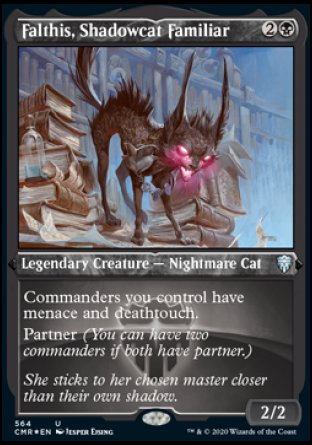 (564/361) Magic The Gathering Commander Legends: Extras Single: Falthis, Shadowcat Familiar  Uncommon