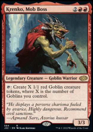 (564) Magic The Gathering Jumpstart 2022 Single: Krenko, Mob Boss  Rare