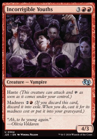 (564) Magic The Gathering Foundations Jumpstart Single: Incorrigible Youths  Uncommon