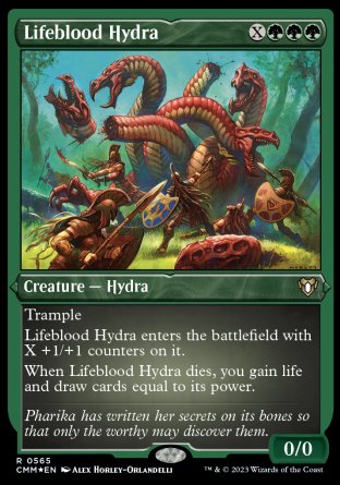 (565) Magic The Gathering Commander Masters: Extras Single: Lifeblood Hydra Holo Rare