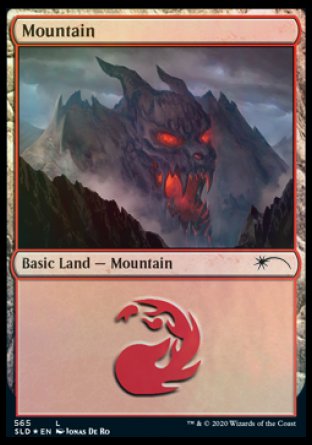 (565) Magic The Gathering Secret Lair Drop Series Single: Mountain (V.6)  Land