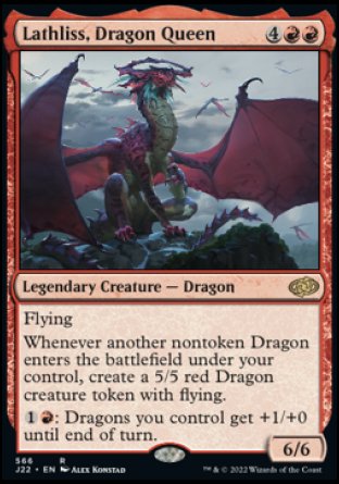 (566) Magic The Gathering Jumpstart 2022 Single: Lathliss, Dragon Queen  Rare