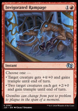 (567) Magic The Gathering Foundations Jumpstart Single: Invigorated Rampage  Uncommon