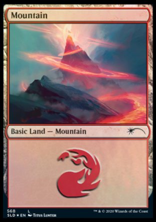 (568) Magic The Gathering Secret Lair Drop Series Single: Mountain (V.9) Holo Land