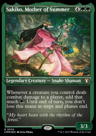 (570) Magic The Gathering Commander Masters: Extras Single: Sakiko, Mother of Summer Holo Rare