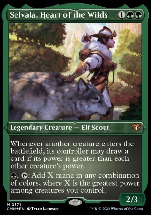 (571) Magic The Gathering Commander Masters: Extras Single: Selvala, Heart of the Wilds (V.1) Holo Mythic