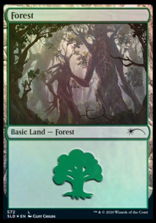 (572) Magic The Gathering Secret Lair Drop Series Single: Forest (V.5)  Land