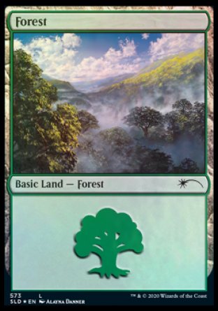 (573) Magic The Gathering Secret Lair Drop Series Single: Forest (V.6) Holo Land