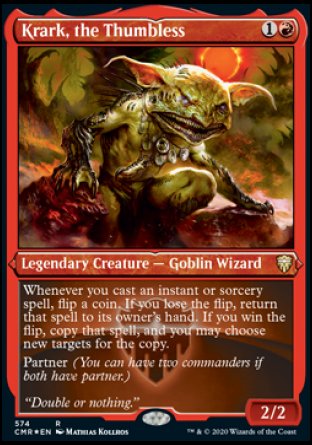 (574/361) Magic The Gathering Commander Legends: Extras Single: Krark, the Thumbless  Rare