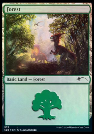(575) Magic The Gathering Secret Lair Drop Series Single: Forest (V.8) Holo Land