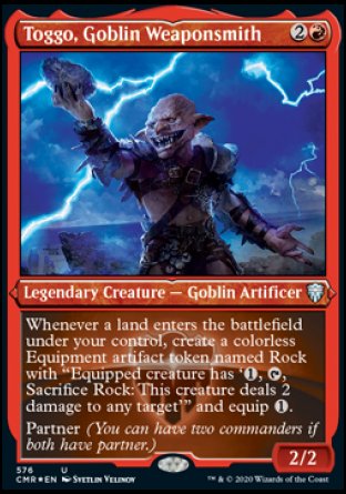 (576/361) Magic The Gathering Commander Legends: Extras Single: Toggo, Goblin Weaponsmith  Uncommon