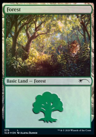 (576) Magic The Gathering Secret Lair Drop Series Single: Forest (V.9) Holo Land