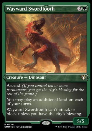 (576) Magic The Gathering Commander Masters: Extras Single: Wayward Swordtooth Holo Rare