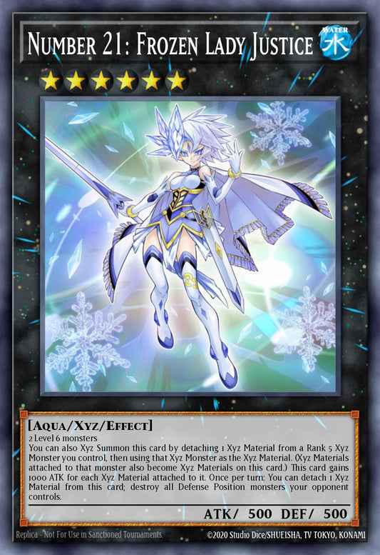 (018) YuGiOh TCG PGL2: Premium Gold 2 Single: Number 21: Frozen Lady Justice  Gold Secret Rare