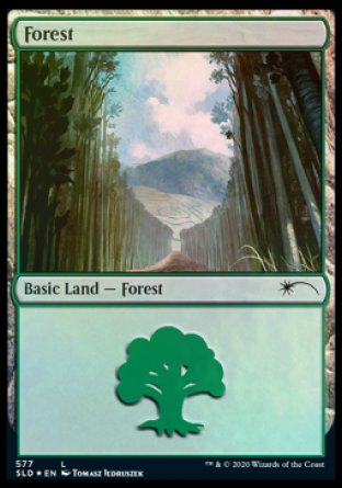 (577) Magic The Gathering Secret Lair Drop Series Single: Forest (V.10)  Land