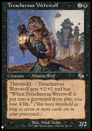 (076) Magic The Gathering The List Single: Treacherous Werewolf  Common