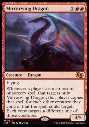 (579) Magic The Gathering Foundations Jumpstart Single: Mirrorwing Dragon  Mythic