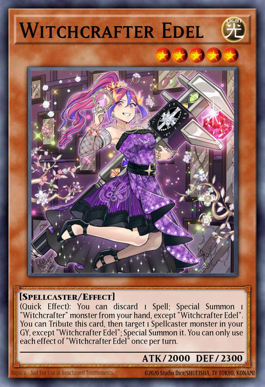 (222) YuGiOh TCG MP20: 2020 Tin of Lost Memories Mega Pack Single: Witchcrafter Edel  Secret Rare