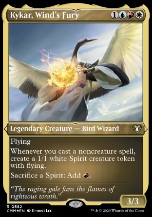 (582) Magic The Gathering Commander Masters: Extras Single: Kykar, Wind's Fury (V.1)  Rare