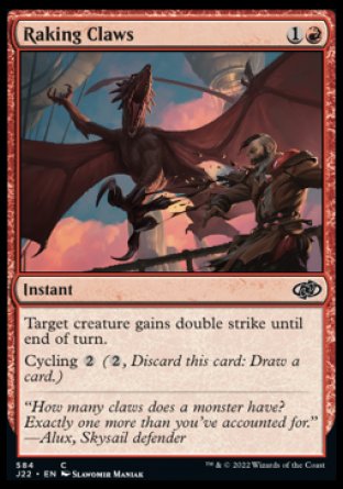 (584) Magic The Gathering Jumpstart 2022 Single: Raking Claws  Common
