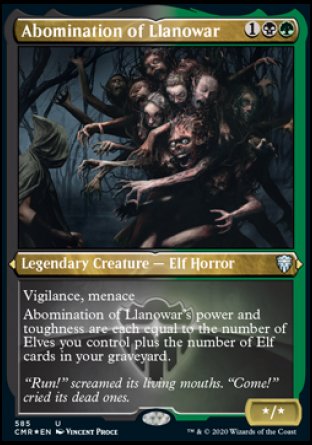 (585/361) Magic The Gathering Commander Legends: Extras Single: Abomination of Llanowar  Uncommon