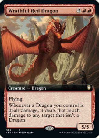 (585) Magic The Gathering Commander Legends: Battle for Baldur's Gate: Extras Single: Wrathful Red Dragon  Rare