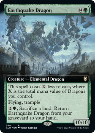 (588) Magic The Gathering Commander Legends: Battle for Baldur's Gate: Extras Single: Earthquake Dragon Holo Rare