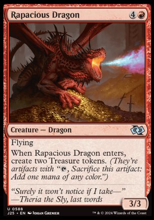(588) Magic The Gathering Foundations Jumpstart Single: Rapacious Dragon  Uncommon