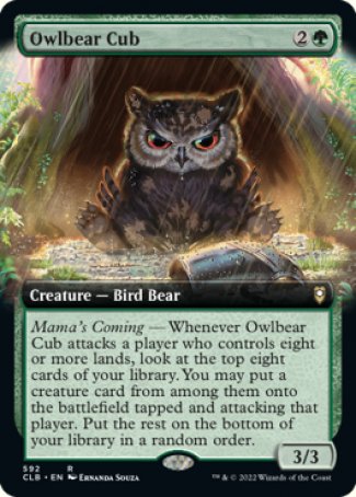 (592) Magic The Gathering Commander Legends: Battle for Baldur's Gate: Extras Single: Owlbear Cub Holo Rare