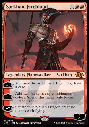 (593) Magic The Gathering Foundations Jumpstart Single: Sarkhan, Fireblood  Mythic