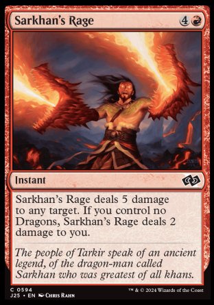 (594) Magic The Gathering Foundations Jumpstart Single: Sarkhan's Rage  Common