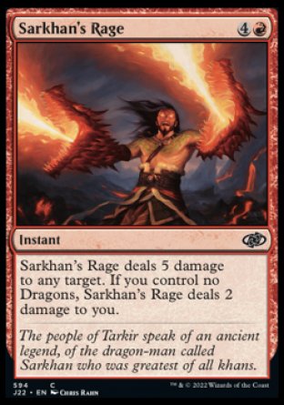 (594) Magic The Gathering Jumpstart 2022 Single: Sarkhan's Rage  Common