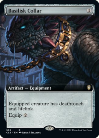 (595) Magic The Gathering Commander Legends: Battle for Baldur's Gate: Extras Single: Basilisk Collar Holo Rare