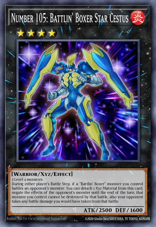(028) YuGiOh TCG MP14: 2014 Mega-Tins Mega-Pack Single: Number 105: Battlin' Boxer Star Cestus  Super Rare