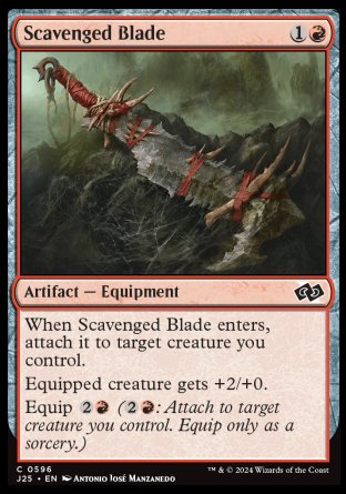 (596) Magic The Gathering Foundations Jumpstart Single: Scavenged Blade  Common
