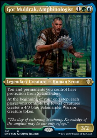 (597/361) Magic The Gathering Commander Legends: Extras Single: Gor Muldrak, Amphinologist Holo Rare