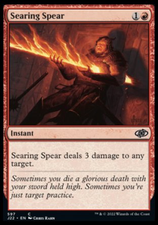 (597) Magic The Gathering Jumpstart 2022 Single: Searing Spear  Common
