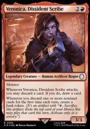 (598) Magic The Gathering Universes Beyond: Fallout: Extras Single: Veronica, Dissident Scribe (V.2)  Holo Rare