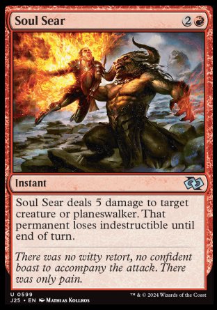 (599) Magic The Gathering Foundations Jumpstart Single: Soul Sear  Uncommon